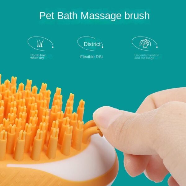 Dog Cat Bath Brush 2-in-1 Pet SPA Massage Comb Soft Silicone Pets Shower Hair Grooming Comb Dog Cleaning Tool Pet Products - Image 10