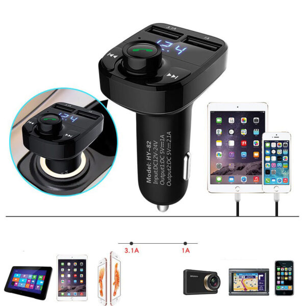 Car MP3 Audio Player Bluetooth Car Kit FM Transmitter Handsfree Calling 5V 4.1A Dual USB Car Charger Phone Charger - Image 3