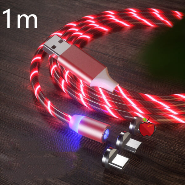 Magnetic Charging Cable Streamer Fast Charging Cable Lighting Micro USB Cable LED Magnet Charger Type-C Cable - Image 2