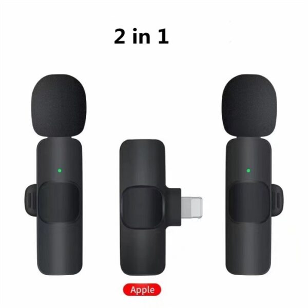 Professional Wireless Lavalier Lapel Microphone For IPhone, IPad - Cordless Omnidirectional Condenser Recording Mic For Interview Video Podcast Vlog YouTube - Image 2