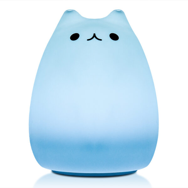 Children Night Light, EECOO Cute Cat Lamp Soft Silicone Sensitive Tap Control Decompression Toy - Image 10