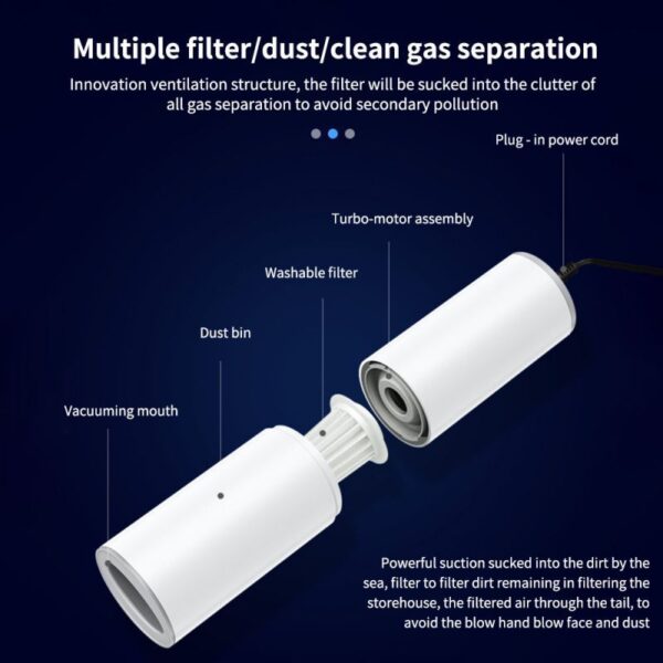 Portable Handheld Vacuum Cleaner 120W Car Charger - Image 8