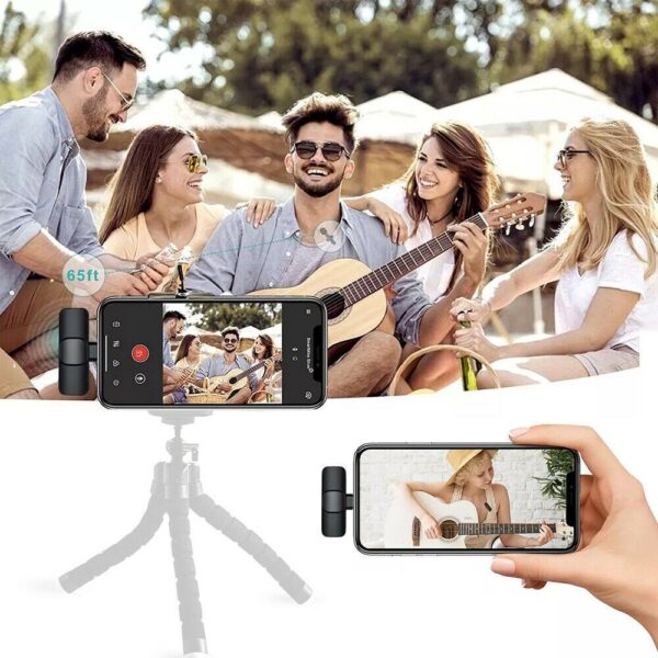 Professional Wireless Lavalier Lapel Microphone For IPhone, IPad - Cordless Omnidirectional Condenser Recording Mic For Interview Video Podcast Vlog YouTube - Image 5