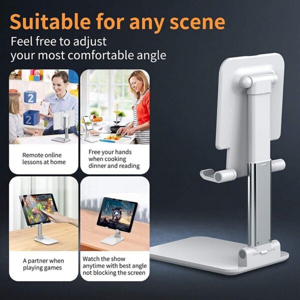 Cell Phone Stand Desktop Holder Tablet Stand Mount Mobile Phone Desktop Tablet Holder Table Cell Foldable Extend Support Desk Mobile Phone Holder Stand - Image 3