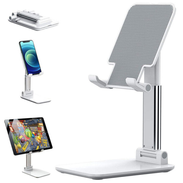 Cell Phone Stand Desktop Holder Tablet Stand Mount Mobile Phone Desktop Tablet Holder Table Cell Foldable Extend Support Desk Mobile Phone Holder Stand - Image 2