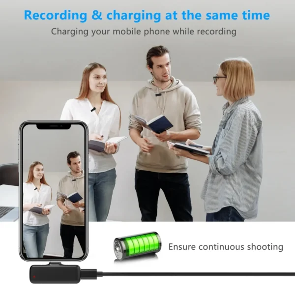 NEW Wireless Lavalier Microphone With Charging Case Noise Reduction Video Recording Mic For iPhone Android Tiktok Live Broadcast - Image 4