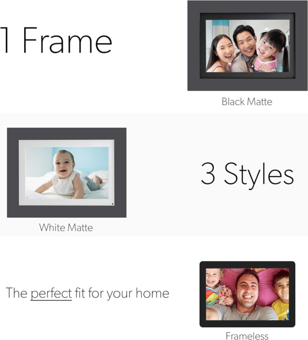 Photoshare 8” Wifi Digital Picture Frame, Send Pics from Phone to Frames, 8 GB, Holds 5,000+ Photos, HD Touchscreen, Grey Wood Frame, Easy Setup, No Fees - Image 4